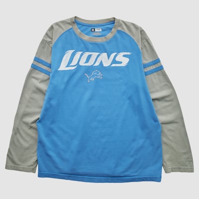 Detroit Lions NFL 2010s Long Sleeve T-shirt - Blue - L by Fanatics Real Vintage