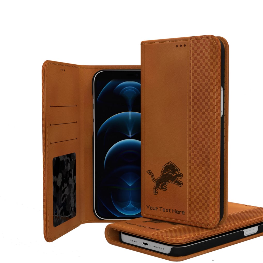 Detroit Lions Personalized Burn Design iPhone Folio Case