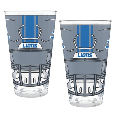 Detroit Lions Two-Piece 16oz. Helmet Pint Glass Set