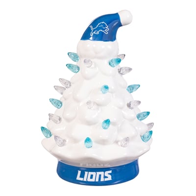 Evergreen Enterprises Detroit Lions 8" White LED Ceramic Christmas Tree
