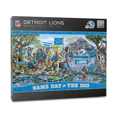 Detroit Lions Fanpoint 10.5" x 28" Game Day at the Zoo 500-Piece Puzzle