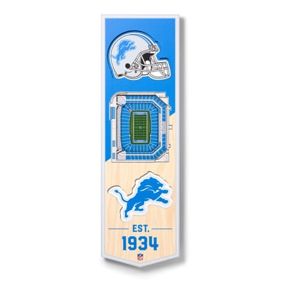 Detroit Lions Fanpoint 6'' x 19'' 3D StadiumView Banner