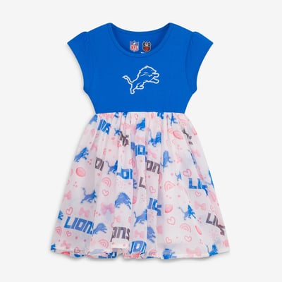 Detroit Lions Wes & Willy Girls Toddler Princess Dress - Blue