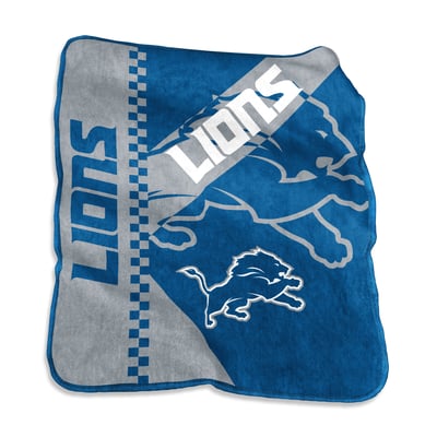 Detroit Lions Logo Brands 50" x 60" Victory Collage Raschel Throw Blanket