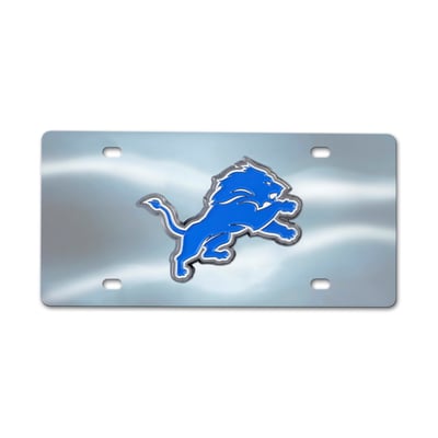 Detroit Lions Logo Brands Chrome Diecast License Plate
