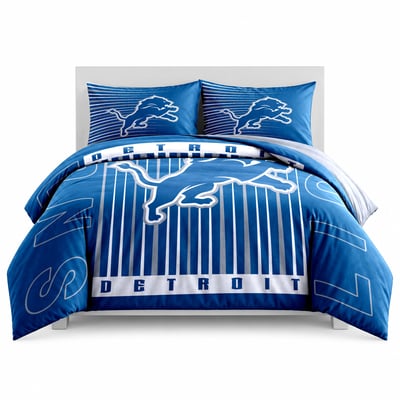 Detroit Lions Logo Brands Momentum 5-Piece Full/Queen Bedding Set