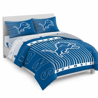 Logo Brands Detroit Lions Momentum Bed In A Bag - Queen