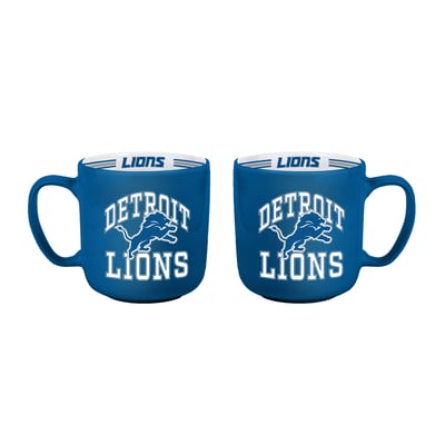Detroit Lions Logo Brands Two-Piece 15oz. Stripe Mug Set