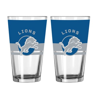 Detroit Lions Logo Brands Two-Piece 16oz. Horizon Pint Glass Set