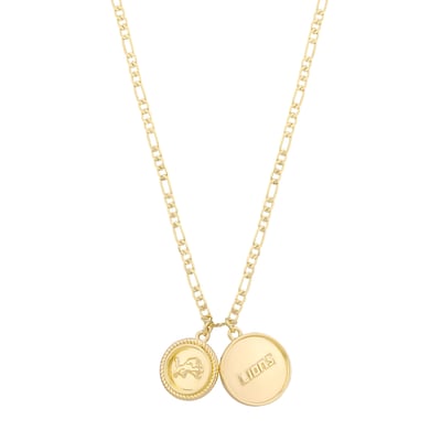 Detroit Lions LUV AJ Double Coin Logo Necklace