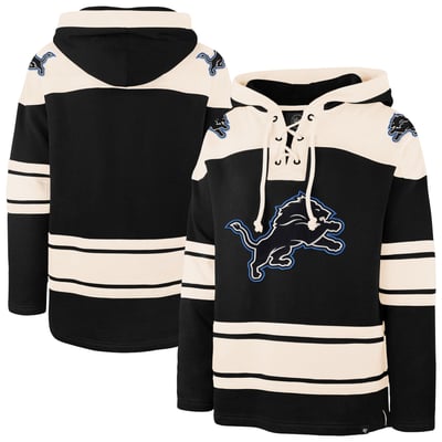 Detroit Lions '47 Superior Lacer Hoodie - Black