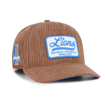 Detroit Lions '47 Throwback Corduroy Patch Hitch Adjustable Hat - Brown