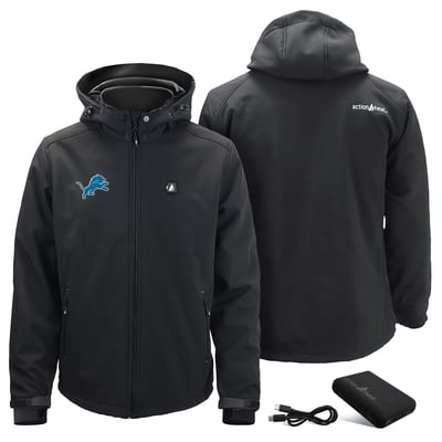Detroit Lions ActionHeat 5V Softshell Heated Jacket - Black