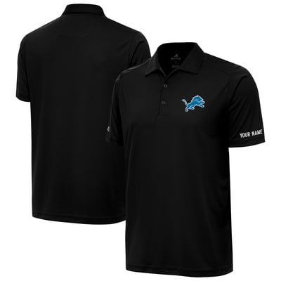 Detroit Lions Antigua  Personalized Tribute Polo - Black
