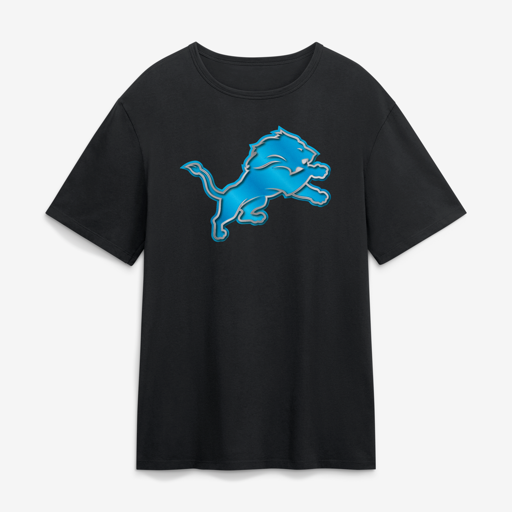 Men's Detroit Lions Black Big & Tall Forged Mascot Personalized Name ...