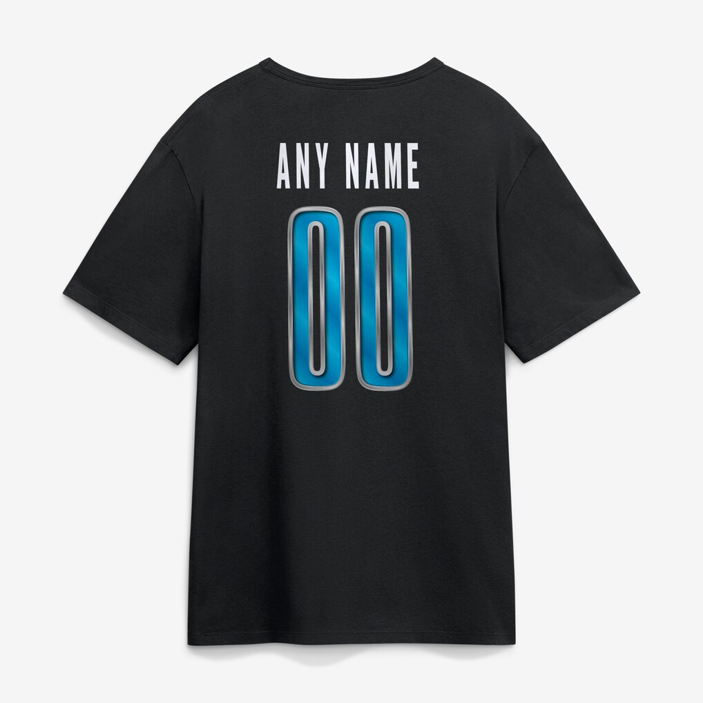Men's Detroit Lions Black Big & Tall Forged Mascot Personalized Name ...
