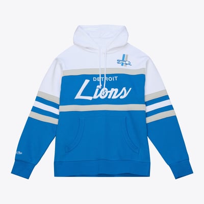 Detroit Lions Mitchell & Ness Head Coach Hoodie - Blue