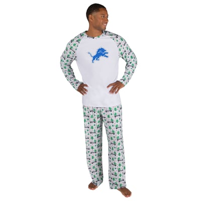 Detroit Lions Concepts Sport Frostbite Knit Long Sleeve Top & Pants Sleep Set - White