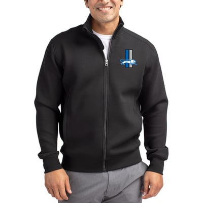 Detroit Lions Cutter & Buck Throwback Roam Eco Recycled Full-Zip Jacket - Black