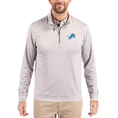 Detroit Lions Cutter & Buck Stealth Quarter-Zip Jacket - Cream