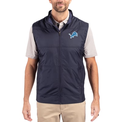 Detroit Lions Cutter & Buck Stealth Full-Zip Vest - Navy
