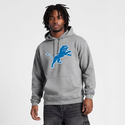  Detroit Lions Disney x Champion Powerblend Full Front Sweatshirt - Heather Gray