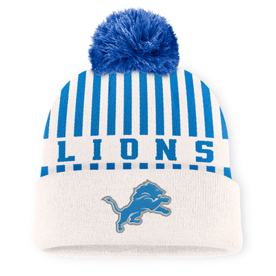 Detroit Lions Fanatics Streak Cuffed Knit Hat with Pom - Cream