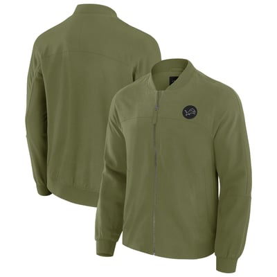 Detroit Lions J. Palmer Lightweight Cover-4 Tri-Blend Full-Zip Jacket - Olive