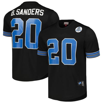 Barry Sanders Detroit Lions Mitchell & Ness Retired Player Name & Number Mesh Top - Black