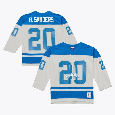 Barry Sanders Detroit Lions Mitchell & Ness Too Maxxed Out Hockey Fashion Jersey T-Shirt - Gray