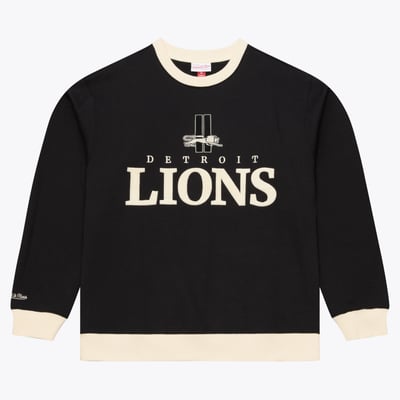  Detroit Lions Mitchell & Ness Cookies and Cream Crewneck Sweatshirt - Black