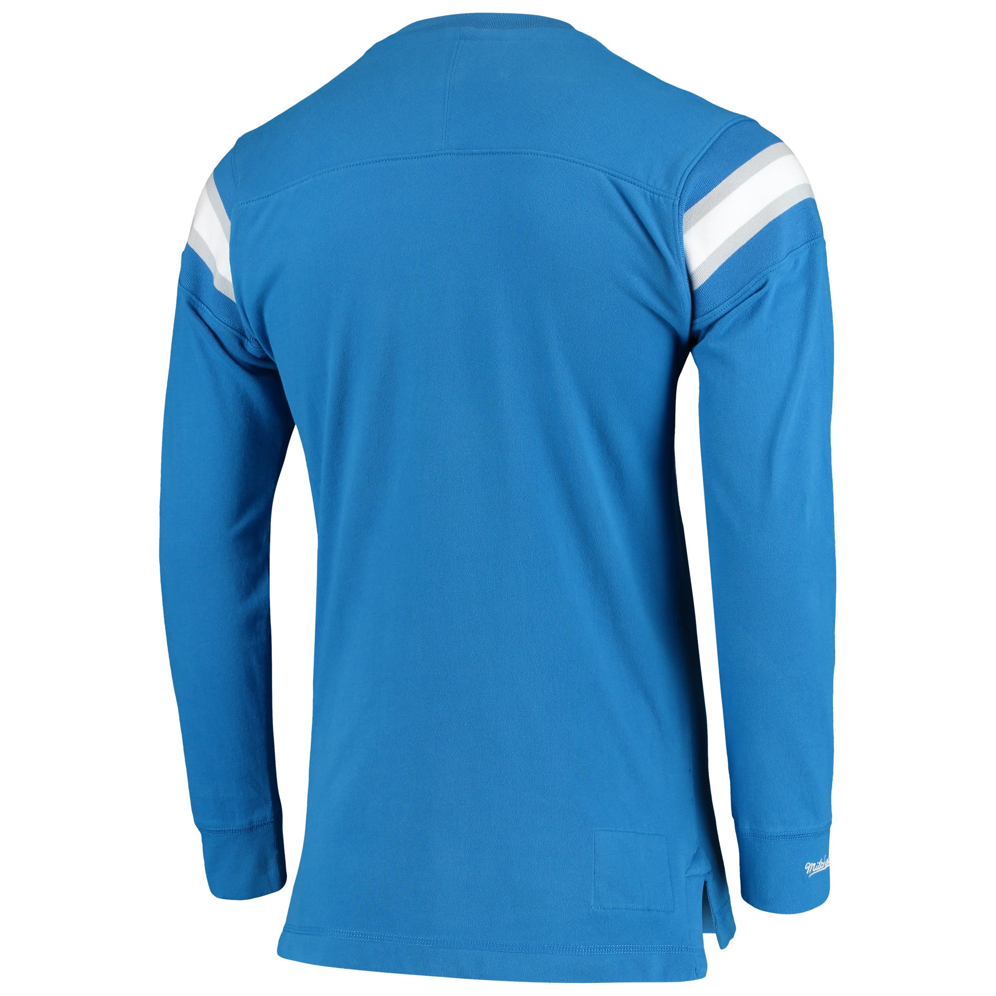 Men's Detroit Lions Mitchell & Ness Blue Team Captain V-Neck Long
