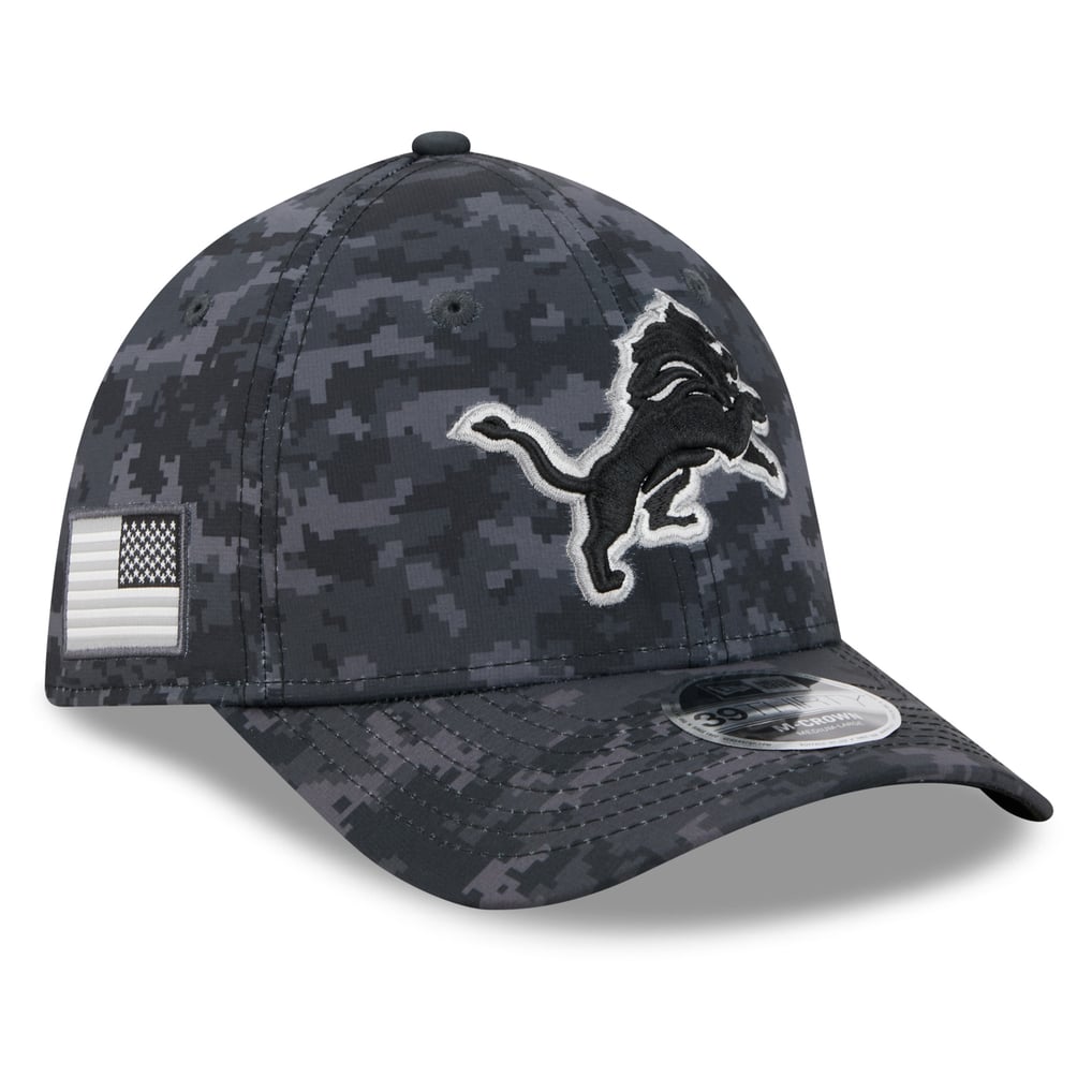 Men's Detroit Lions New Era Black 2026 Salute To Service 39THIRTY M-Crown Stretch Hat