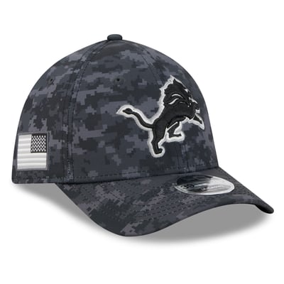 Detroit Lions New Era 2026 Salute To Service 39THIRTY M-Crown Stretch Hat - Black
