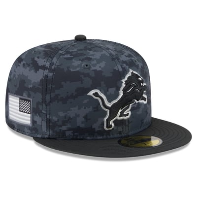Detroit Lions New Era 2026 Salute To Service 59FIFTY Fitted Hat - Black