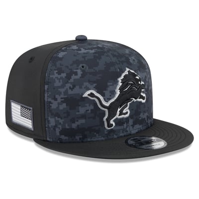 Detroit Lions New Era 2026 Salute To Service 9FIFTY Snapback Hat - Black