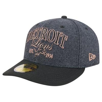 Detroit Lions New Era Faux Wool 59FIFTY Fitted Hat - Black