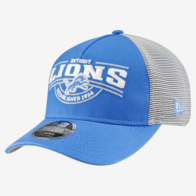 Detroit Lions New Era A-Frame 9FORTY Adjustable Hat - Blue
