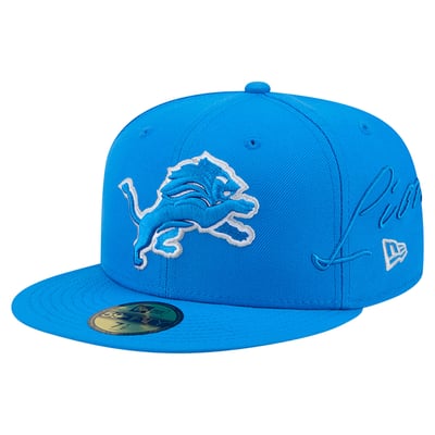 Detroit Lions New Era Side Script 59FIFTY Fitted Hat - Blue