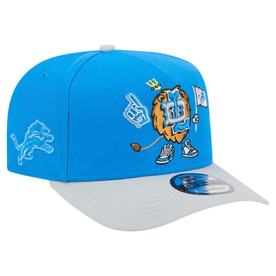 Detroit Lions New Era Cartoon A-Frame 9FIFTY Snapback Hat - Blue/Silver