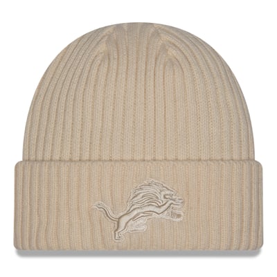  Detroit Lions New Era Color Pack Cuffed Knit Hat - Cream