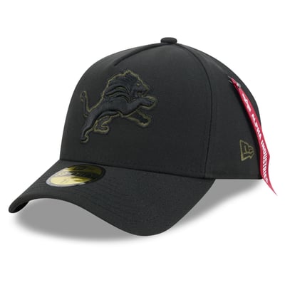 Detroit Lions New Era x Alpha Industries A-Frame 59FORTY Fitted Hat - Black