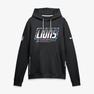 Detroit Lions Nike 2026 NFL Crucial Catch Big & Tall Sideline Standard Issue Dri-FIT Pullover Hoodie - Black