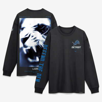  Detroit Lions Nike 2026 Rivalries Collection Max90 Long Sleeve T-Shirt - Black