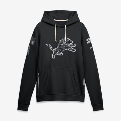  Detroit Lions Nike 2026 Salute to Service Sideline Dri-FIT Pullover Hoodie - Black