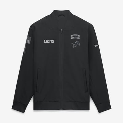  Detroit Lions Nike 2026 Salute to Service Sideline Full-Zip Bomber Jacket - Black