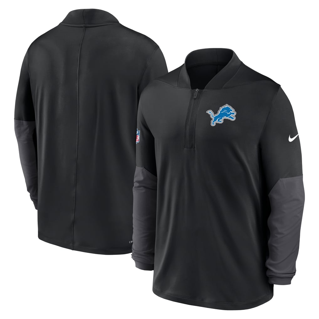 Detroit Lions Nike Sideline Dri-FIT Half-Zip Pullover - Black