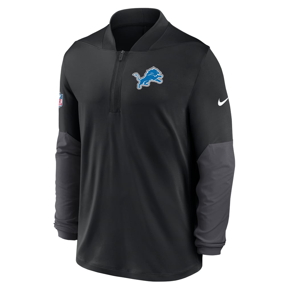 Detroit Lions Nike Sideline Dri-FIT Half-Zip Pullover - Black