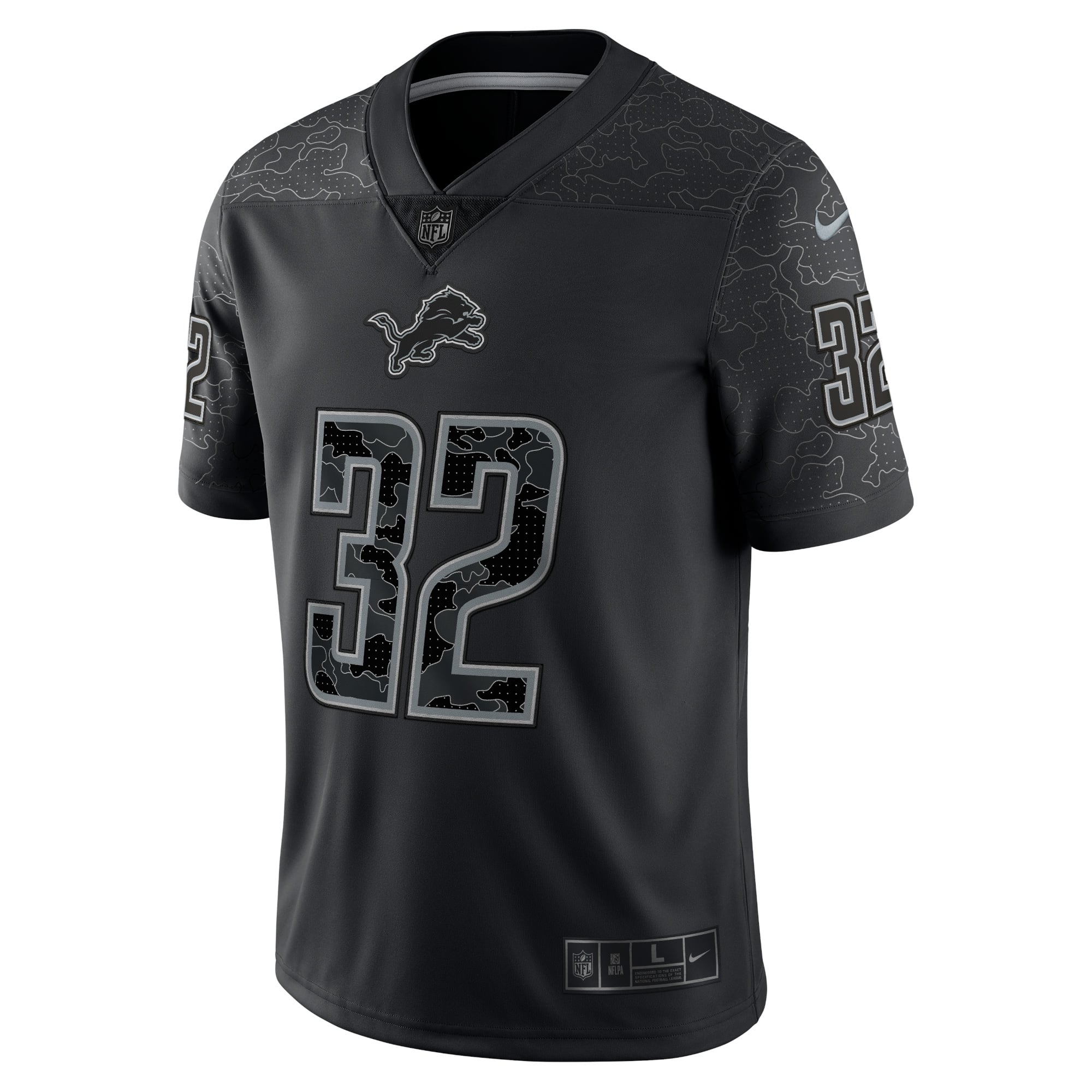 Men's Detroit Lions D'Andre Swift Nike Black RFLCTV Limited Jersey