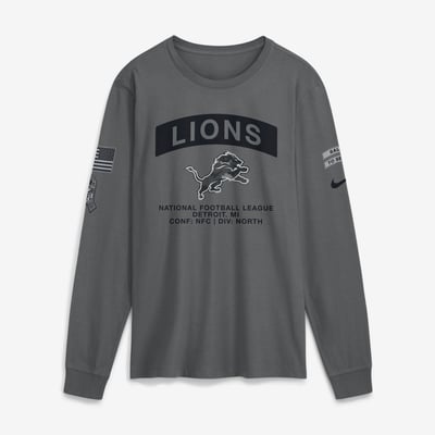  Detroit Lions Nike 2026 Salute to Service Long Sleeve T-Shirt - Gray